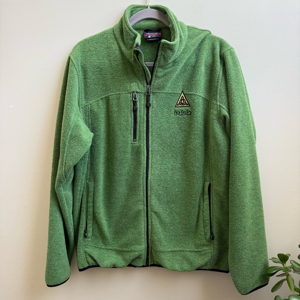 Landway Ireland Irish green Celtic heavy fleece jacket Size L